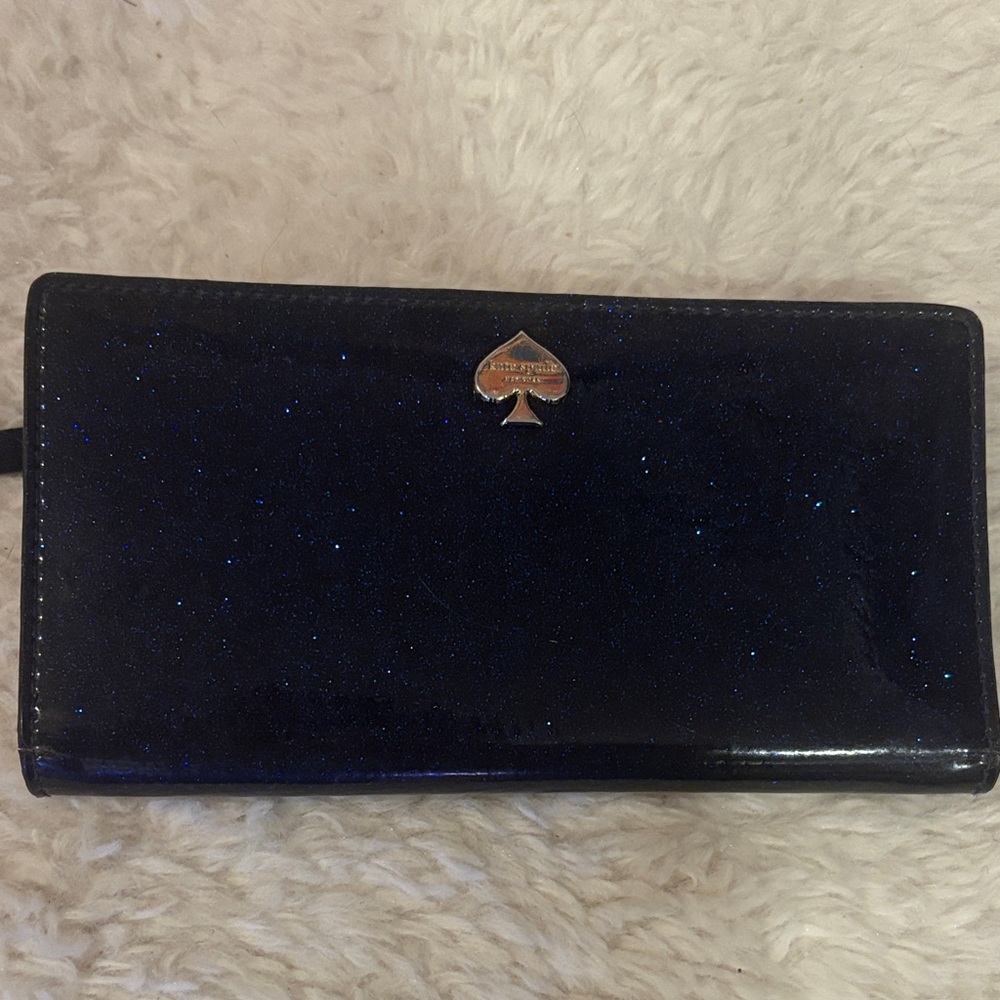Kate Spade midnight blue glittery wallet
